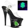 Pleaser - MOON708USD Sandale à bride à la cheville, Pole dance chaussures - Noir/Vert Product image